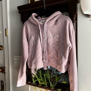 ADIDAS cropped hoodie, lilac , size xs